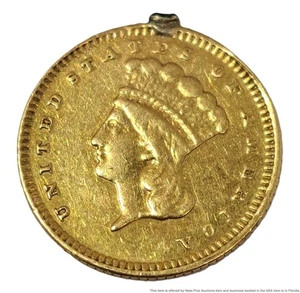 Indian Head Gold $1 American United States One Dollar Gold Coin Love Token   - Foto 1 di 5