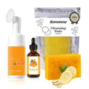 Turmeric Wash and Care 4 Piece Set – Turmeric Face Wash with Brush, Exfoliati... - Picture 1 of 8