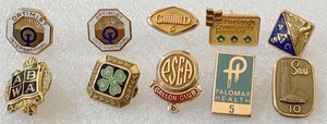 Vintage Lot von 10 Service oder ORGANISATIONS PINS: 1/10th 10K Gold; 15,2 Gramm - Bild 1 von 4