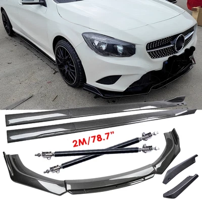 For Mercedes-Benz CLA Carbon Fiber Side Skirt Rear & Front Bumper Lip Splitter Foto 1 de 4