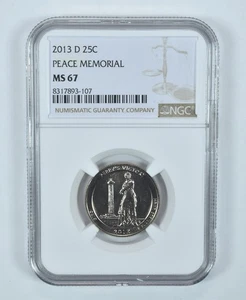 2013-D Washington Quarter Peace Memorial America The Beautiful MS67 NGC *0137 - Picture 1 of 5