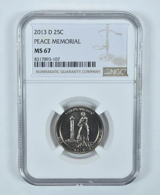 2013-D Washington Quarter Peace Memorial America The Beautiful MS67 NGC *0137 - Image 1 of 4