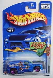 2001 Hot Wheels Yu-Gi-Oh! Series #85 FANDANGO Blue w/Purple 5 Spoke Wheels NIB - Picture 1 of 2