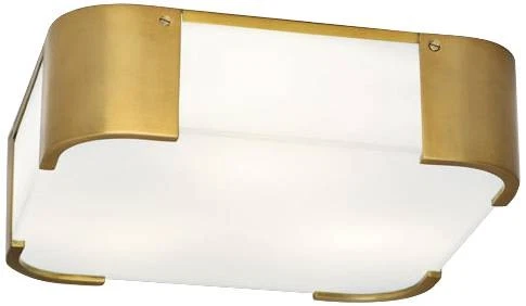 Lámpara de techo cuadrada de latón de 14" de ancho Robert Abbey Bryce Foto 1 de 1