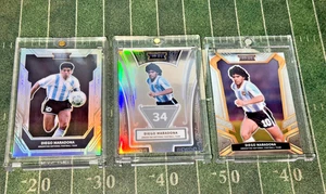 2022 Fansmall Argentina 3x LOT Diego Maradona GOAT Silver Prizm Refractor 2x SP - Picture 1 of 2