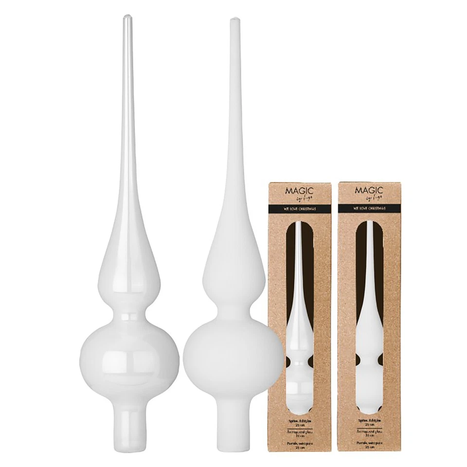 1 Christbaumspitze 26cm Glas Tannenbaumspitze Weihnachtsbaumspitze matt glanz - Bild 1 von 1