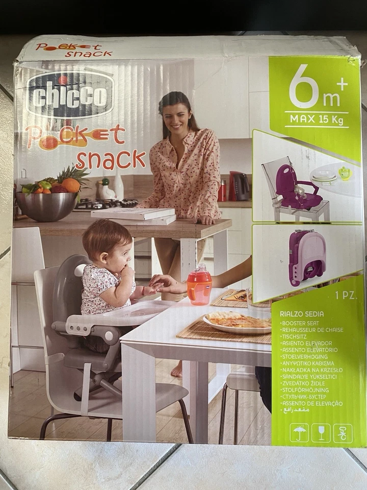 Pocket Snack Chicco rialzo sedia bambina col. viola/rosa 6m-36m/15kg - Immagine 1 di 4