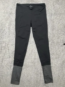 Athleta Black Women’s Leggings With Grey Bottom Detailing Size Medium Long - Picture 1 of 6