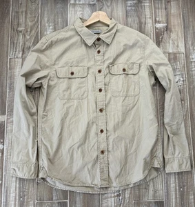Outerknown Hemd Herren Large Beige Knopfleiste Langarm Doppeltasche - Bild 1 von 3