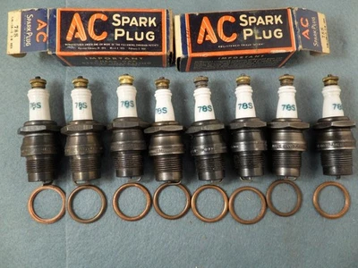7 New NOS Blue Lettering AC 78S Spark Plugs 1 Used 7/8-18 - Image 1 of 4