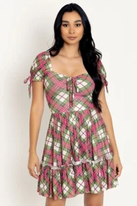 BlackMilk Tartan Holly Short Tea Party Dress Christmas Size XL X-Large NEW - Picture 1 of 7