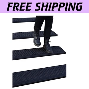 Robust Rubber Non-Slip Stair Treads - 42"x10" for Safer Indoor & Outdoor Steps - Picture 1 of 10