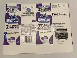 Vintage Upstate Farms 2% Milk 1/2-Gal Milk Carton - Leroy NY- Unused Flat - Picture 1 of 2