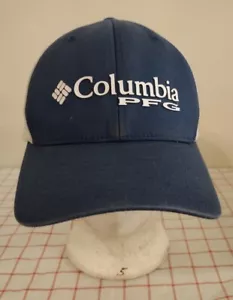 Columbia PFG Men Meshback Hat Cap Blue White FlexFit L/XL Fishing - Picture 1 of 6
