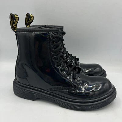 Botas de Combate Dr. Martens Docs 1460 J Juveniles Talla 2 Cuero Negro Cremallera Lateral Foto 1 de 4