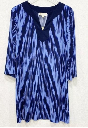 Abito Michael Kors girocollo blu manica 3 4 taglia M