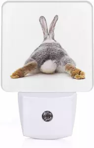 LED Night Light,Easter Grey Hare Rabbit Bunny Tail LED Night Light Plug into Wal - Picture 1 of 12
