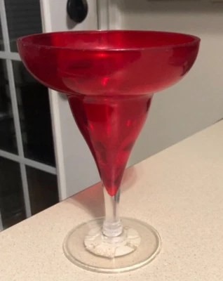 12 унций винтажный Amscan пластиковый красный Маргарита стекла (хорошее состояние) очень милый! - Изображение 1 из 3