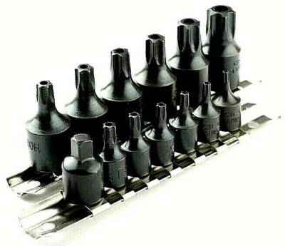 15 pcs Air Impact Tamper Proof Star Bit Socket set 1/4" & 3/8" Dr Torx Sockets - Image 1 of 2