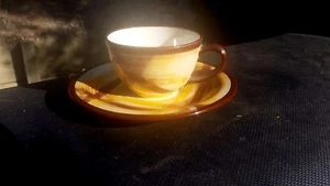 Vernon Kilns ORGANDIE Flat Demitasse Cup & Saucer Set - Picture 1 of 6