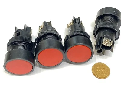 4 x Red Push Button Switch NC 22mm CNC  LA38-11 Normally closed  Momentary G2 - Image 1 of 4