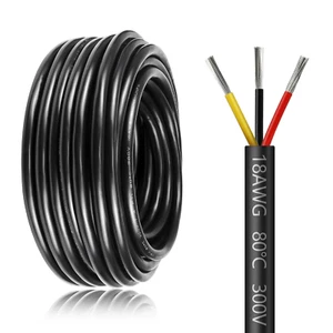 Cable calibre 18 3 conductores, cable eléctrico 100 ft 18 AWG, 18/3 trenzado policía estañado - Imagen 1 de 12