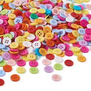 1000 piezas Botones de costura planos de 4 orificios Resina Botón Artesanal Hágalo usted mismo Sujetadores de costura 11 mm - Imagen 1 de 9