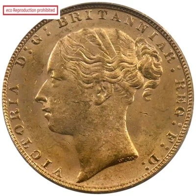 Great Britain 1885 Victoria Sovereign Gold Coin PCGS MS62 St. George Slaying the - Image 1 of 4