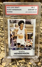 SCOOT HENDERSON 2022 LEAF Graded GEM-MINT 10 ROOKIE CARD #B-2!