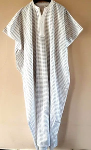 HERREN TRADITIONELLER DJELLABA / MORGENMANTEL ~ WEISS ~ 72" BREIT x 54" LANG - Bild 1 von 3