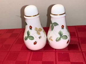 Wedgwood WILD STRAWBERRY 3 1/2" Salt & Pepper Shakers w/ brand new stoppers!!! - Picture 1 of 22
