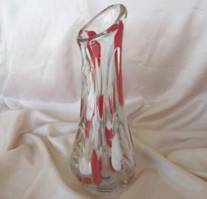 VINTAGE HUGE ITALIAN MURANO MULTI COLOR CRYSTAL GLASS DECORATIVE VASE - Picture 1 of 9