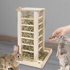 Wooden Rabbit Hay Feeder Grass Rack Bunny Hay Manger Feeder Hay Holder for Cage