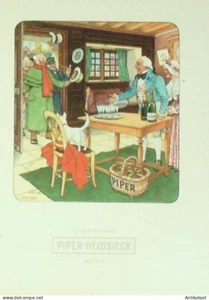 Illustriertes Menü signiert Herouard Champagne Piper-Heidsieck Reims (51) 1969 - Bild 1 von 2