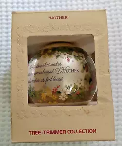 Vintage 1979 Hallmark MOTHER Tree Trim Collection Glass Ball Ornament in Box - Picture 1 of 8