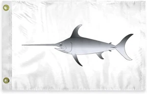 AGAS Swordfish Novelty Boat Flag 12"x18" 200D Nylon, Brass Eyelets-Canvas Header - Picture 1 of 7