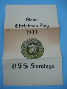 USS SARATOGA Menu Christmas Day 1944 - Picture 1 of 7