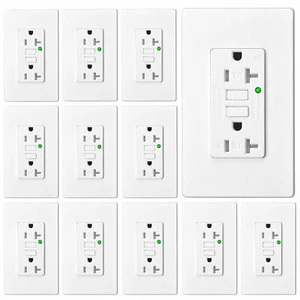 Toma de corriente GFCI 20 amperios receptáculo dúplex autoprueba con indicador LED residencial ×12 - Imagen 1 de 12