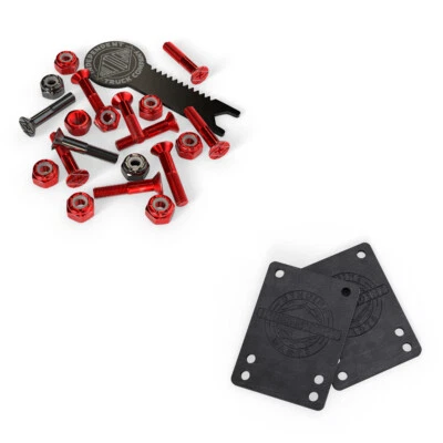 INDEPENDENT SKATEBOARDS Independent Skateboard Hardware 1" Phillips Red/Black + 1/8" Indy Shock Pads