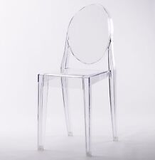 CLEAR GHOST TRANSPARENT MODERN PLASTIC DINING CHAIR / VANITY DRESSING CHAIR