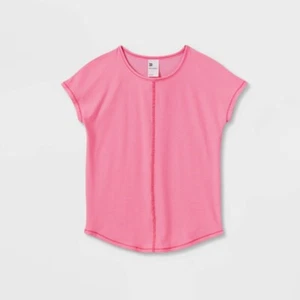Girls Short Sleeve Studio T-Shirt - All in Motion Pink Size L 10-12 - Picture 1 of 1