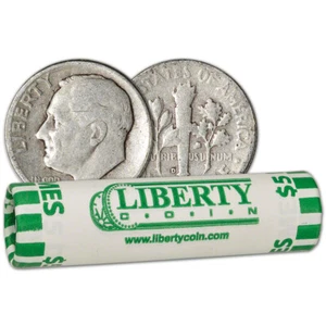 90% Silver Dimes - Roll of 50 - $5 Face Value - Picture 1 of 4