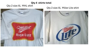SPECIAL OFFER:  (4 shirts)  XL  MILLER LITE  & Miller High Life  Beer  T Shirts - Picture 1 of 3