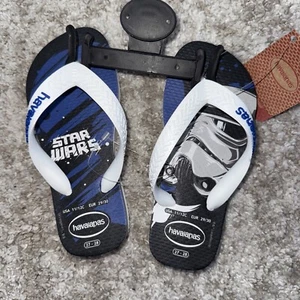 HAVAIANAS Star Wars Kid’s Size 11/12 Stormtroopers Flip Flops Sandals NEW NWT - Picture 1 of 4