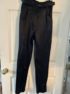 Christine Albers Vintage 1990’s  Black Satin Size 8 Pants Side Zip Legs. EUC - Picture 1 of 11