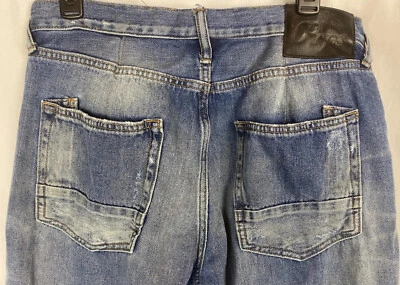 PRPS Le Sabre Blue Jeans Men's W 36 Light Distress Button Fly 32.5” Inseam Faded - Image 1 of 4