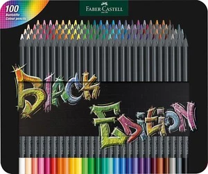 Faber-Castell 116490 - Buntstifte Black Edition, 100er Metalletui, bruchsicher - Bild 1 von 6