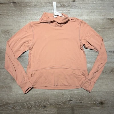 Lululemon Roll Neck Top Cropped Salmon Pink Size 6 - Image 1 of 4