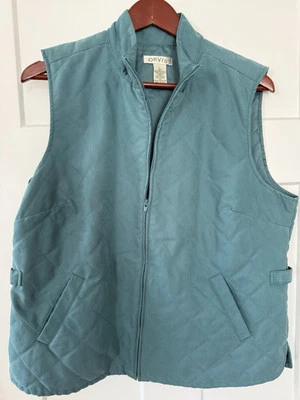 Chaleco Orvis Mujer Grande Azul Diamante Acolchado Chaleco Cremallera Completa Exterior Naturaleza Foto 1 de 4