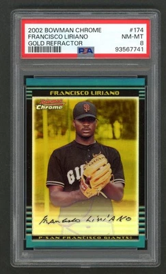 Bowman Chrome Francisco Liriano Gold Refractor RC 22/50 2002 PSA 8 casi nuevo-como nuevo Foto 1 de 2